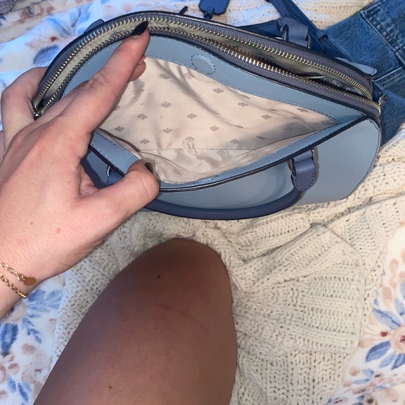 Kate Spade Reiley Large Dome Satchel Blue Leather - Picture 5 of 6